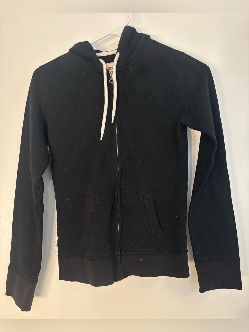 Mossimo Supply Co. Black Hoodie Label with Red Logo